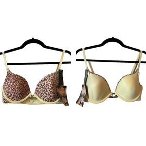 😍2/$20 NWT Reversible Rene Rofe 36C Bra Leopard Print and Satin Cream